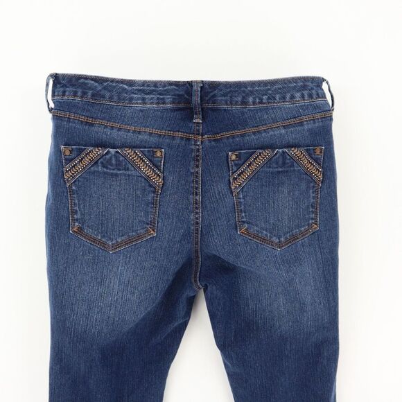 Gloria Vanderbilt Crop Jeans Womens‎ 10P Blue Faded Denim Copper Studded Pockets - Picture 1 of 9